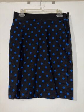 Investments Black Pencil Skirt with Blue Polka Dots